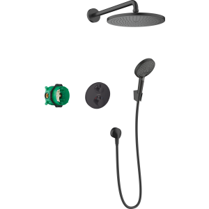 Душевая система hansgrohe Croma 280 1jet скрытого монтажа с термостатом 27961670, матовый черный