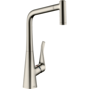 Смеситель для кухонной мойки hansgrohe Metris M71 320, с вытяжным душем 2jet 14820800, под сталь