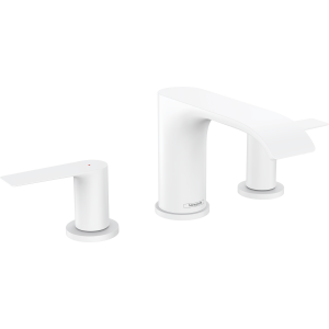Смеситель для раковины hansgrohe Vivenis 90 на 3 отверстия, со сливным гарнитуром 75033700, матовый белый