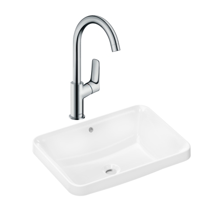 Готовый набор для раковины hansgrohe Xuniva Q встраиваемой со смесителем Logis 210 HG-PR238, белый/хром