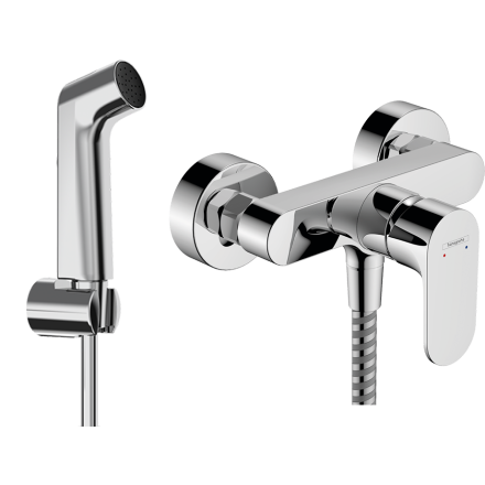 Готовый набор для гигиенический душа hansgrohe со смесителем Rebris S, гигиеническим душем и шлангом 125 см, HG-PR271, хром