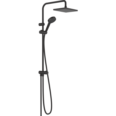 Душевая система hansgrohe Vernis Shape 230 1jet EcoSmart Reno с переключателем потоков 26289670, матовый черный