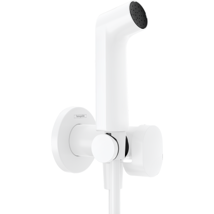 Гигиенический душ hansgrohe 1jet S со смесителем, держателем и шлангом 125 см 29232700, матовый белый