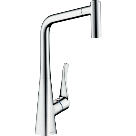 Смеситель для кухонной мойки hansgrohe Metris M71 320, с вытяжным душем 2jet 14820000, хром