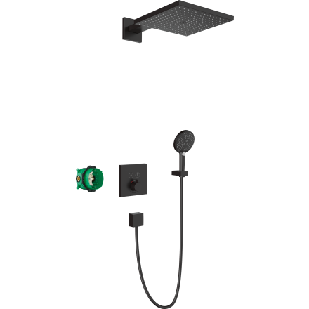 Душевая система hansgrohe Raindance E 300 1jet скрытого монтажа с термостатом 27939670, матовый черный