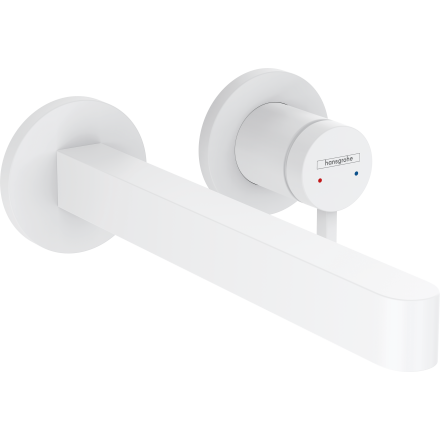 Внешняя часть смесителя для раковины hansgrohe Finoris скрытого монтажа, настенный, с изливом 22.8 см 76050700, матовый белый