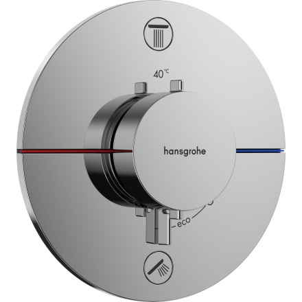 Термостат hansgrohe ShowerSelect Comfort S для скрытого монтажа на 2 функции, 15554000, хром