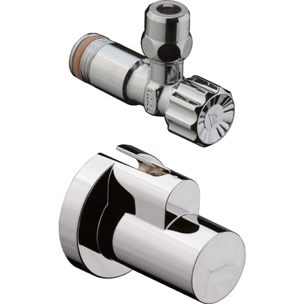 Вентиль угловой hansgrohe 3/8 с накладкой 13954000, хром
