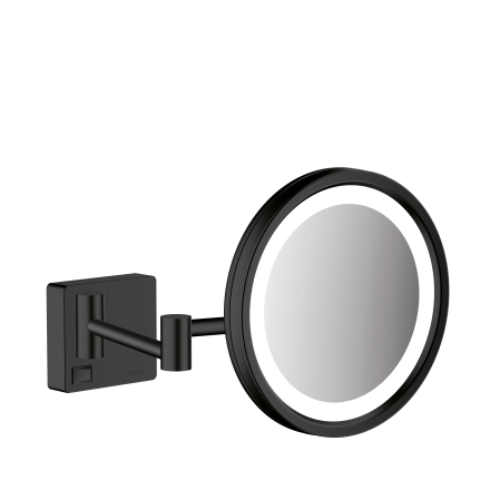 Косметическое зеркало hansgrohe AddStoris с подсветкой 41790670, матовый черный