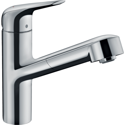 Смеситель для кухонной мойки hansgrohe Focus M42 150, с вытяжным изливом 1jet 71814000, хром