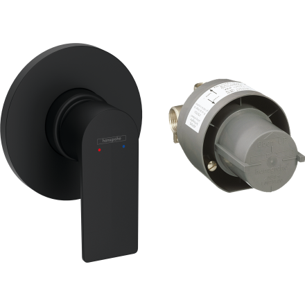 Смеситель для душа hansgrohe Rebris E, скрытого монтажа, в комплекте с монтажной частью 72658670, матовый черный