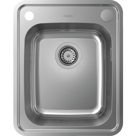Кухонная мойка hansgrohe S41 S412-F340 врезная 43334800, нержавеющая сталь