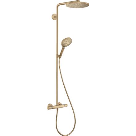 Душевая система hansgrohe Raindance Select S 240 1jet PowderRain с термостатом 27633140, шлифованная бронза