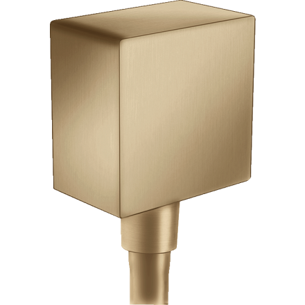 Шланговое подключение hansgrohe FixFit Square с клапаном обратного тока 26455140, шлифованная бронза