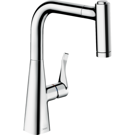 Смеситель для кухонной мойки hansgrohe Metris M71 220, с вытяжным душем 2jet 73800000, хром