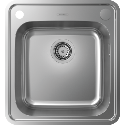 Кухонная мойка hansgrohe S41 S412-F400 врезная 43335800, нержавеющая сталь