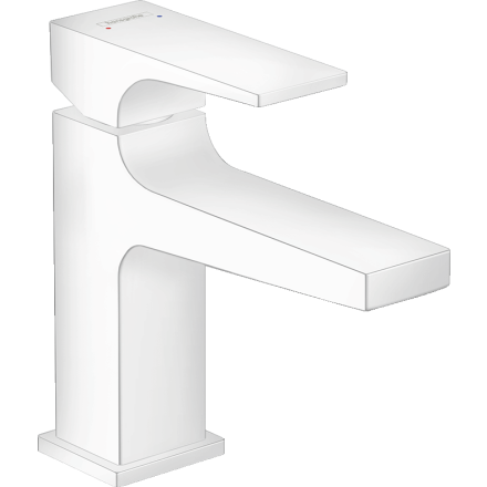 Смеситель для раковины hansgrohe Metropol 100 со сливным клапаном Push-Open 32500700, матовый белый 