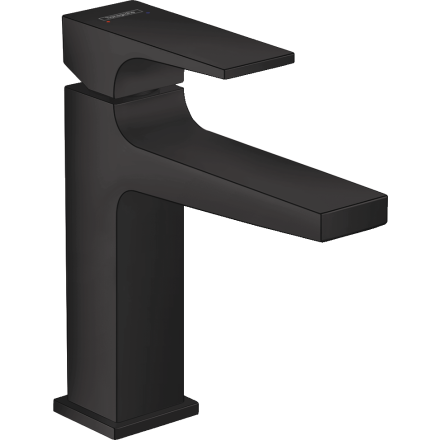 Смеситель для раковины hansgrohe Metropol 110 со сливным клапаном Push-Open 32507670, матовый черный