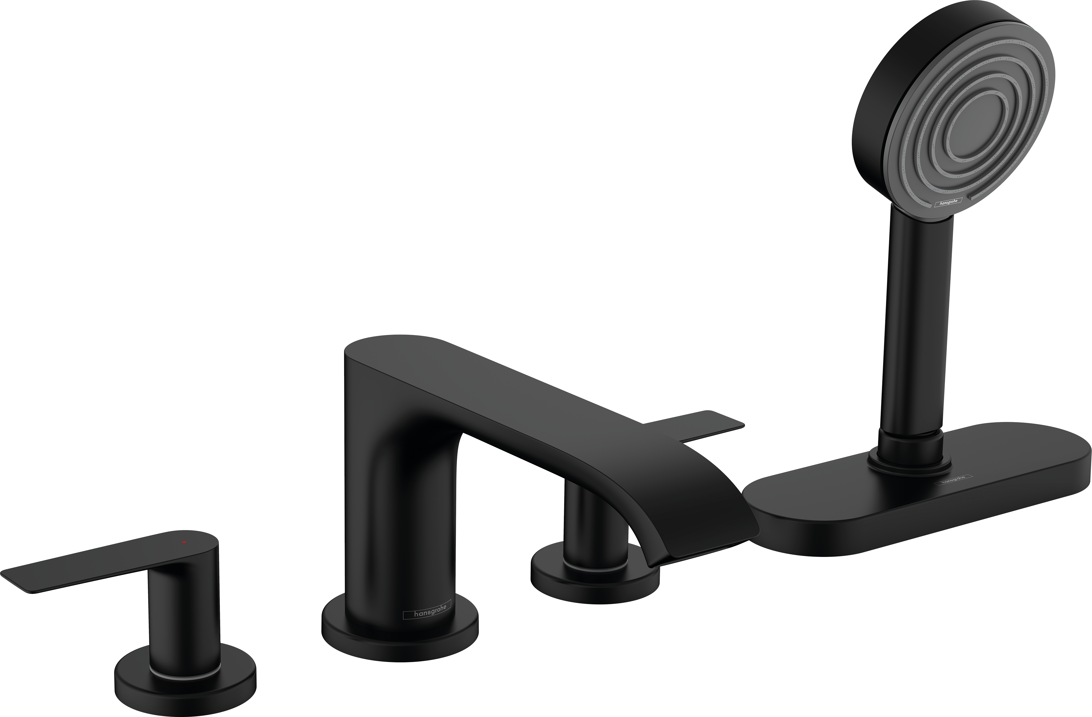 Внешняя часть смесителя для ванны hansgrohe Vivenis на край ванны на 4 отверстия с sBox 75444670 матовый черный 83600₽