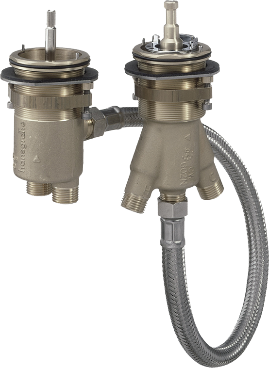 Встраиваемая часть термостата на край ванны на 2 отверстия hansgrohe 13550180 81000₽