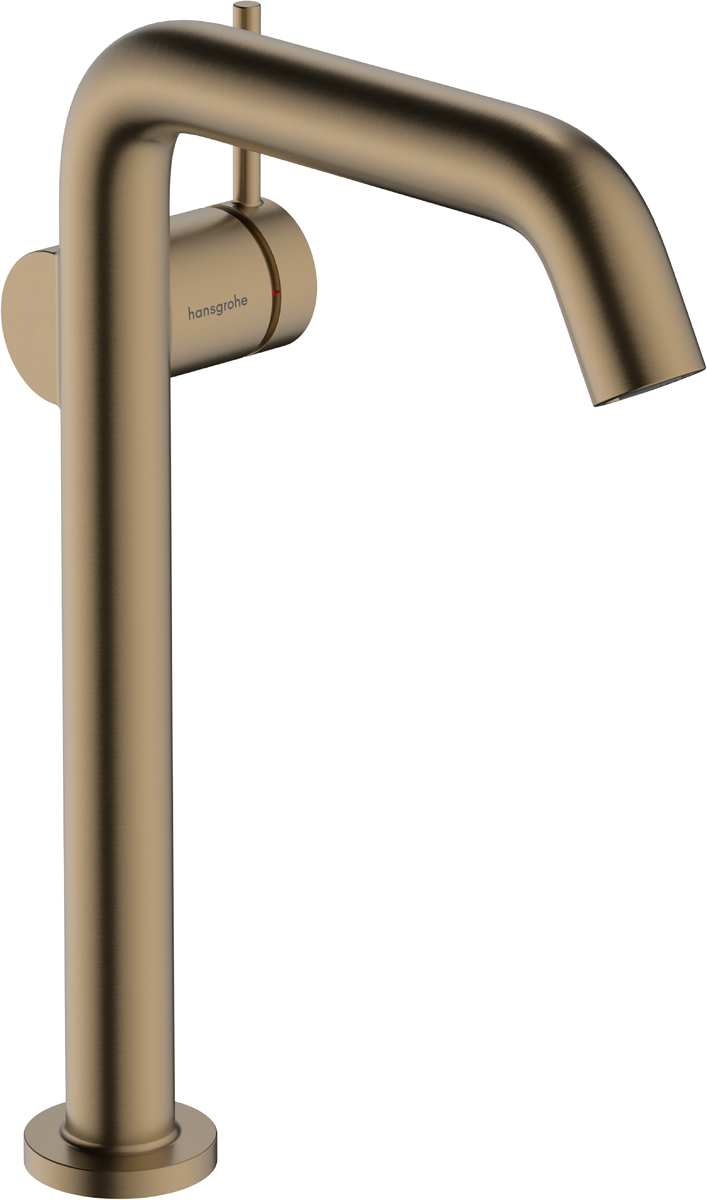 Смеситель для раковины hansgrohe Tecturis S 240 Fine CoolStart EcoSmart cо сливным гарнитуром Push-Open 73370140 шлифованная бронза 50600₽