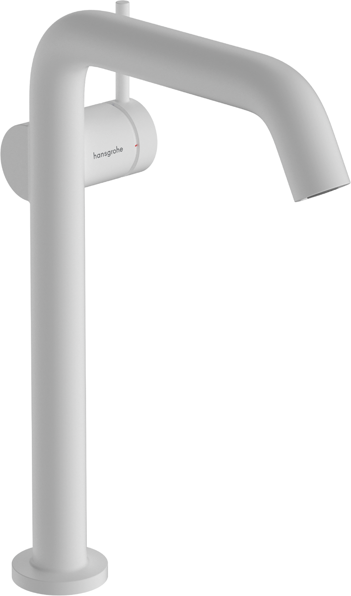 Смеситель для раковины hansgrohe Tecturis S 240 Fine CoolStart EcoSmart cо сливным гарнитуром Push-Open 73370700 матовый белый 18900₽