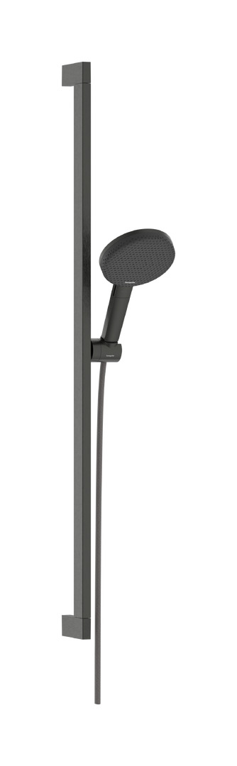 Душевой гарнитур hansgrohe Raindance Alive Select S 125 3 струи со штангой Unica E Puro 90 см 24601340 шлифованный черный хром 79600₽